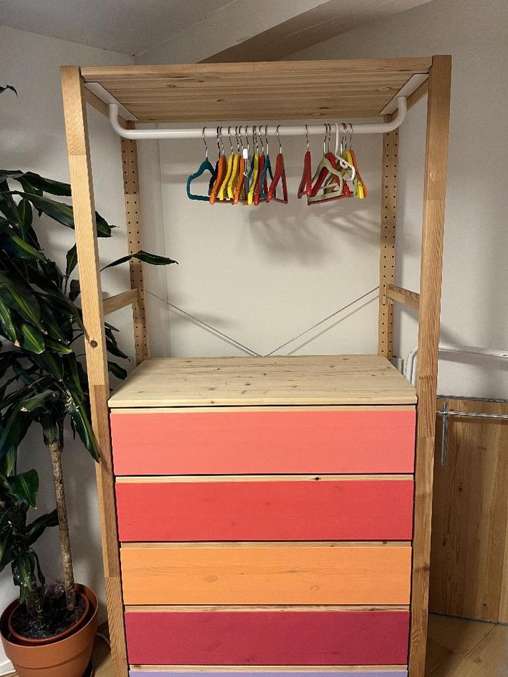 IVAR Ikea kast met lades en kledingroede, Huis en Inrichting, Kasten | Stellingkasten, Gebruikt, Ophalen