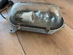 Vintage industriële DDR Bull-eye/kelderlamp/bunkerlamp, Ophalen of Verzenden