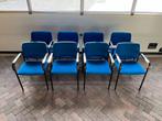 -- 8 Blauwe Stoffen Kantinestoelen Stoelen Kantoorstoelen --, Vijf, Zes of meer stoelen, Blauw, Gebruikt, Metaal