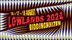 Lowlands festival 2024, Walibi Biddinghuizen 16 T/m18 Aug, Tickets en Kaartjes, Augustus, Drie personen of meer