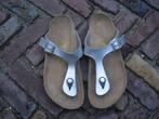 GRATIS VERZENDEN ZILVEREN GIZEH BIRKENSTOCKS MT 38, Slippers, Overige kleuren, Verzenden, Zo goed als nieuw