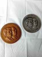 zilveren en bronzen penning, Postzegels en Munten, Ophalen of Verzenden, Zilver