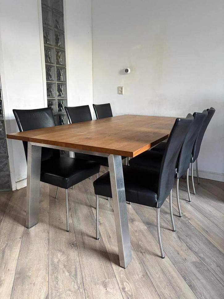 Bert plantagie eettafel, Huis en Inrichting, Tafels | Eettafels, Zo goed als nieuw, 50 tot 100 cm, 200 cm of meer, Rechthoekig