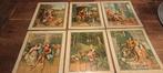 8 antieke kartonnen plaaten afbeeldingen sprookjes, Ophalen of Verzenden