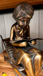 Bronzen Beeld Lezend Meisje, Ophalen of Verzenden