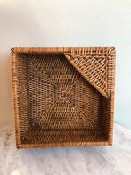 Rattan rotan servethouder Birmariet Myanmar, z.g.a.n., Ophalen of Verzenden, Zo goed als nieuw, Vierkant, Riet