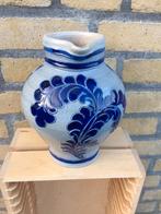 Vintage aardewerk kan met blauwe decoratie, Antiek en Kunst, Antiek | Keramiek en Aardewerk, Ophalen of Verzenden