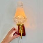 vintage design LAMP palissander Scandinavië MidCentury retro, Ophalen of Verzenden, Gebruikt, Glas, Vintage mid century scandinavisch design Hollywood Regency Hotel