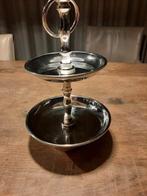 Prachtige etagere twee laags verzilverd. Bonboniere, Ophalen of Verzenden, Zo goed als nieuw