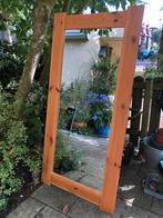 Grote spiegel, licht houten lijst, Ophalen, Gebruikt, 100 tot 150 cm, 75 tot 100 cm
