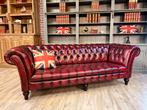 Chesterfield button seat oxblood xl, Ophalen, Gosem engelsstaat 7, Zo goed als nieuw, Rechte bank