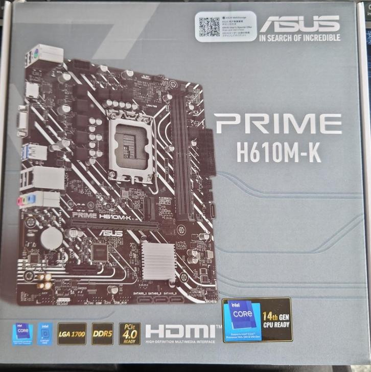 Asus Prime H610M-M Moederborden, Computers en Software, Moederborden, Zo goed als nieuw, Intel, DDR5, Ophalen of Verzenden
