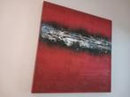 Abstract Schilderij - Rood met Zwart, Ophalen of Verzenden