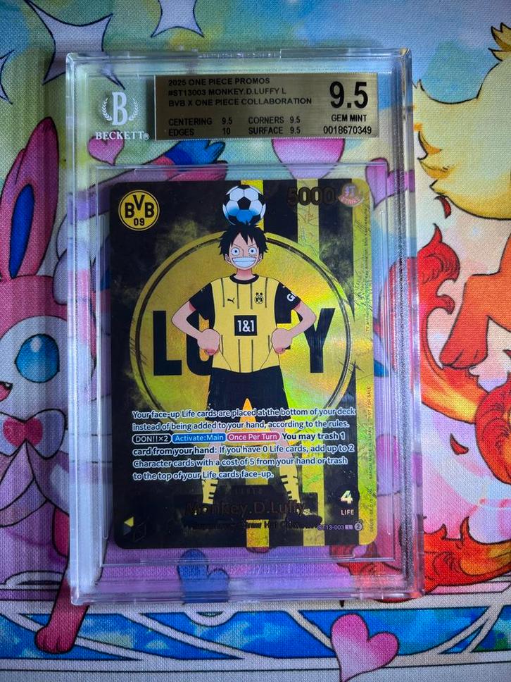 One Piece Luffy BVB Promo Beckett 9.5 GEM MINT, Hobby en Vrije tijd, Verzamelkaartspellen | Overige, Zo goed als nieuw, Losse kaart