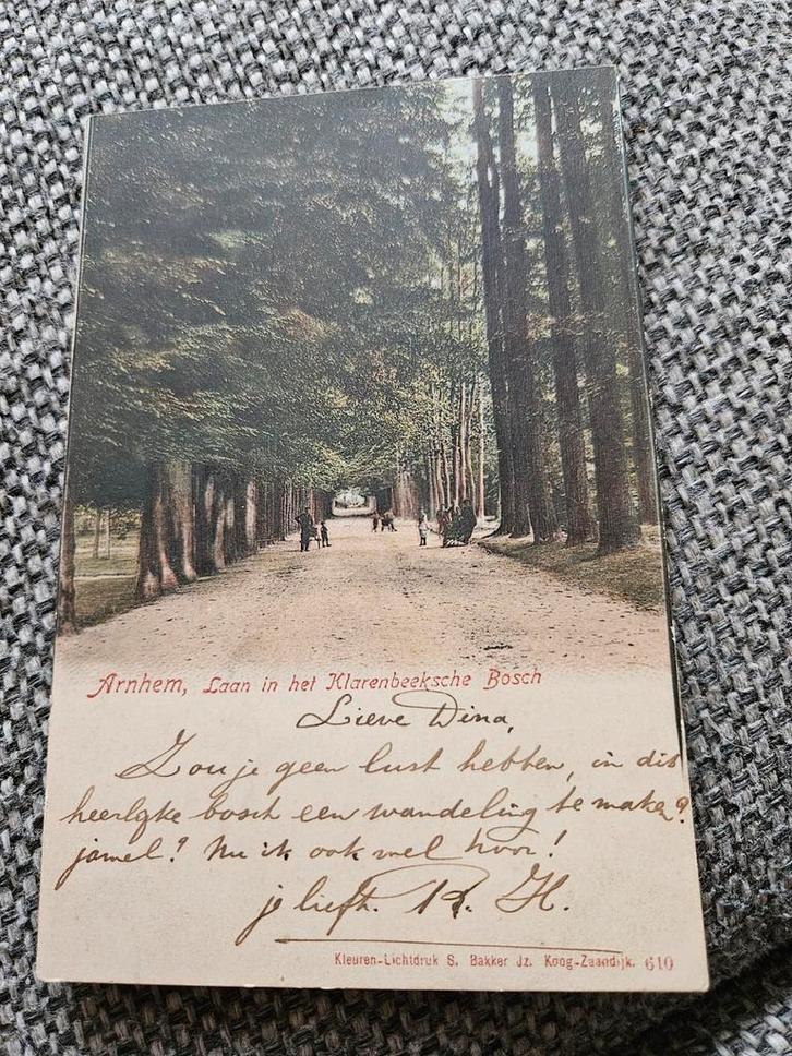 Arnhem - Klarenbeekse Bosch, Verzamelen, Ansichtkaarten | Nederland, Gelopen, Gelderland, Voor 1920, Ophalen of Verzenden