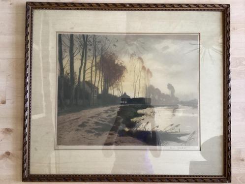Aquatint, aquarel, Henri Jourdain (1863-1931), antiek, Antiek en Kunst, Kunst | Etsen en Gravures, Ophalen