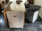 6 eetkamerstoelen, Huis en Inrichting, Stoelen, Ophalen, Blauw, Zo goed als nieuw, Stof