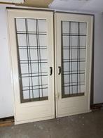 Ensuitedeuren met glas in lood per deur:83,2 x 219,1 x 5,3cm, Doe-het-zelf en Verbouw, Deuren en Horren, Ophalen, Gebruikt, 80 tot 100 cm