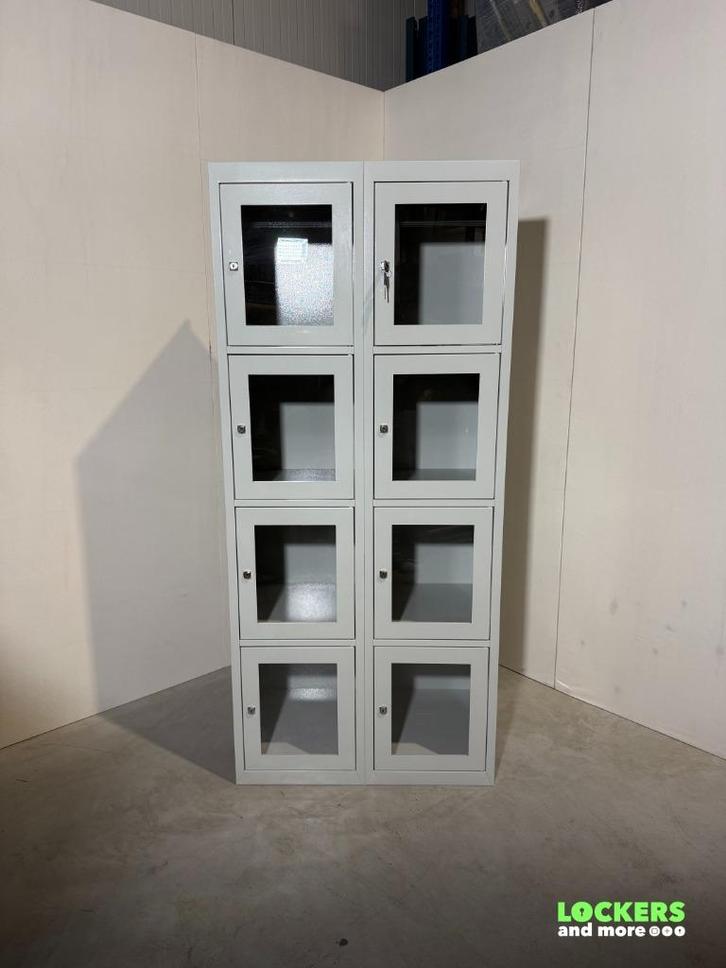 Stalen lockers met acryldeuren, Huis en Inrichting, Kasten | Overige, Nieuw, Ophalen