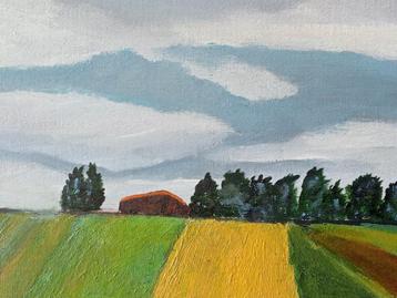 Landschap Hollandse School Olieverf op doek  beschikbaar voor biedingen