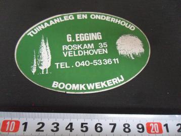 sticker Veldhoven G. Egging Tuinaanleg en onderhoud  beschikbaar voor biedingen