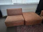 umix hocker en stoel bruin leer, Huis en Inrichting, Banken | Voetenbanken en Poefen, Ophalen, Gebruikt, Rechthoekig, Leer