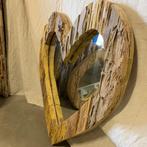 Hartjes spiegel - teakhouten lijst - 80 cm - Bij TTM Wonen, Huis en Inrichting, Woonaccessoires | Spiegels, TTM Wonen, Meubels – (Perzische) Tapijten en Woonaccessoires
