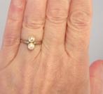 14K witgouden ring met Akoya Parels & Diamanten, Verzenden, Goud, Ring, Met edelsteen