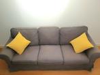 Ikea Ektorp 3-seat sofa + footstool - dark gray, Ophalen, Gebruikt, Driepersoons, 75 tot 100 cm
