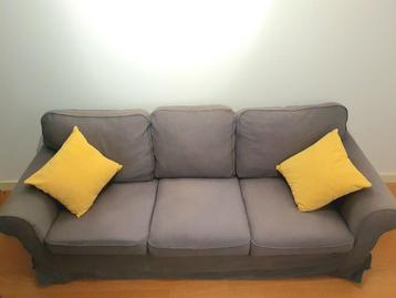 Ikea Ektorp 3-seat sofa + footstool - dark gray beschikbaar voor biedingen