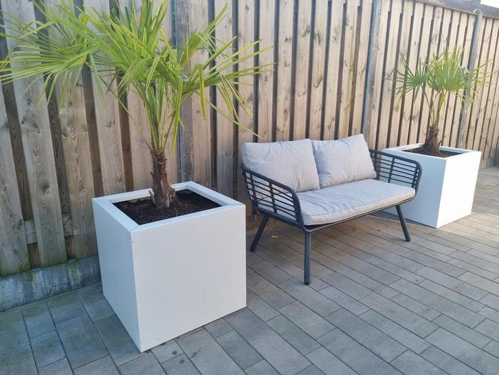 Stalen plantenbak ral 9010 60x60xH60, Tuin en Terras, Bloembakken en Plantenbakken, Nieuw, Metaal, Rechthoekig, Ophalen