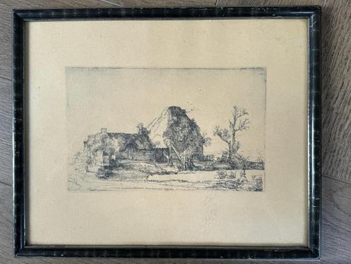 Rembrandt - mooie druk - in zeer oude lijst, Antiek en Kunst, Kunst | Etsen en Gravures, Ophalen of Verzenden