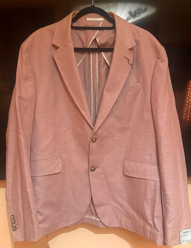 Van Gils Linnenmix colbert lichtroze-beige maat 54 nieuw, Kleding | Heren, Kostuums en Colberts, Nieuw, Maat 52/54 (L), Roze, Verzenden