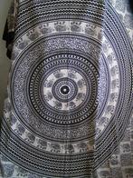 grote sprei uit Sri Lanka  met olifanten nr RR 656, Verzenden, Wit, Overige typen, Tweepersoons