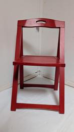Vintage Houten rode klapstoel met lattenbodem, Ophalen