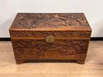 Handgesneden Javaanse teak kist 1970-1980, Ophalen, Minder dan 50 cm, 50 tot 100 cm, 50 tot 75 cm