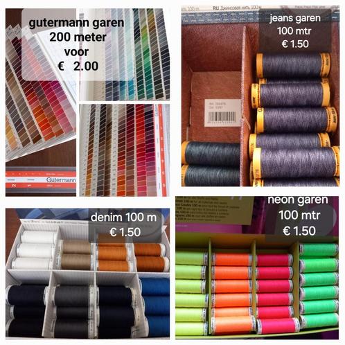 gutermann naaigaren 200 meter klossen € 2,00 per klos, Hobby en Vrije tijd, Naaien en Fournituren, Nieuw, Garen of Naald(en), Ophalen of Verzenden
