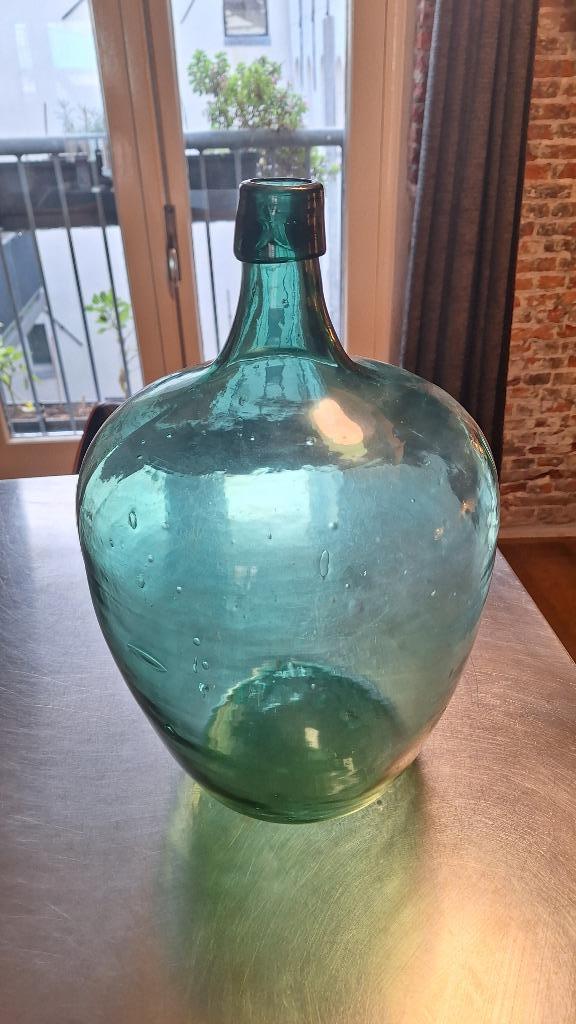 Prachtige vintage gistfles te koop!, Huis en Inrichting, Woonaccessoires | Vazen, Zo goed als nieuw, Groen, Minder dan 50 cm, Glas