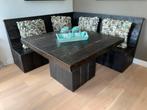 Steigerhouten eethoek met hoekbank en tafel, Huis en Inrichting, Ophalen, Eethoek steigerhout, 4-6 zitplaatsen op de bank