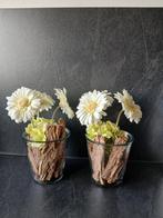 Kunstbloemen in vaas - Gerbera & Hortensia - 2 stuks, Ophalen, Zo goed als nieuw, Binnen