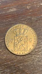 Gouden tientje 1897 Wilhelmina, verguld, naslag, REPLiCA, Postzegels en Munten, Ophalen of Verzenden, Koningin Wilhelmina, 10 gulden