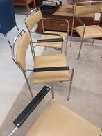 vintage Spectrum design chrome buis stoelen 4x, Ophalen, Zwart, Vier, Metaal