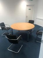 Ronde vergadertafel met stoelen, Ophalen, Gebruikt, Rond, Hout