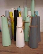 Gekleurde conische Deense kandelaars., Ophalen of Verzenden, Zo goed als nieuw, Overige materialen, Minder dan 25 cm