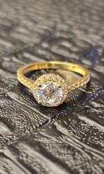 Mooie 14k gouden ring zirkonia steen