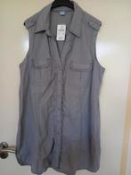 Lichtgrijs linnen tuniek maat 48, mouwloos, tot boven knie,, Kleding | Dames, Grote Maten, Jurk, Nieuw, Ophalen of Verzenden, MS Mode