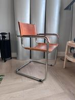 Vintage leren buisframe design stoel, Ophalen, Bruin, Metaal, Eén
