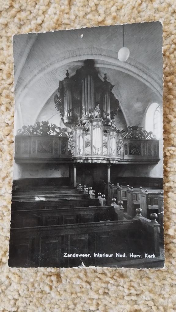 Oude ansichtkaart Zandeweer kerk, Verzamelen, Ansichtkaarten | Nederland, Gelopen, Groningen, 1940 tot 1960, Ophalen of Verzenden