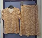RBLZ set : beige zebra top + rok – maat M – artnr 49438, Kleding | Dames, Rokken, Maat 38/40 (M), Verzenden, ., Beige