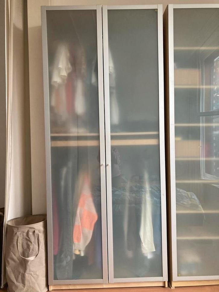 2x Ikea Pax kasten met deuren, planken en roede, Huis en Inrichting, Kasten | Kledingkasten, Gebruikt, 200 cm of meer, 50 tot 100 cm